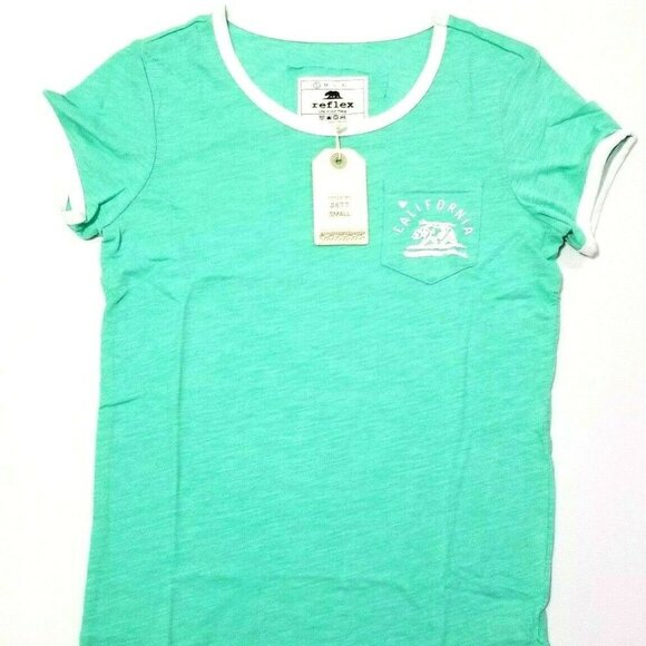 Reflex Women's‎ Pocket Top California Logo T-shirt - Picture 1 of 5